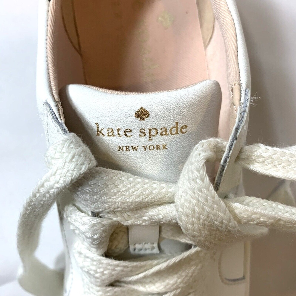 Kate Spade Sneakers Womens 7 Leather White w/ Black Trim Alanna Low Top Non-Slip - Picture 9 of 10